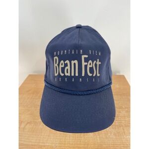 Vintage Cobra Caps Mountain View Bean Fest Arkansas Navy Blue Rope Snapback Hat